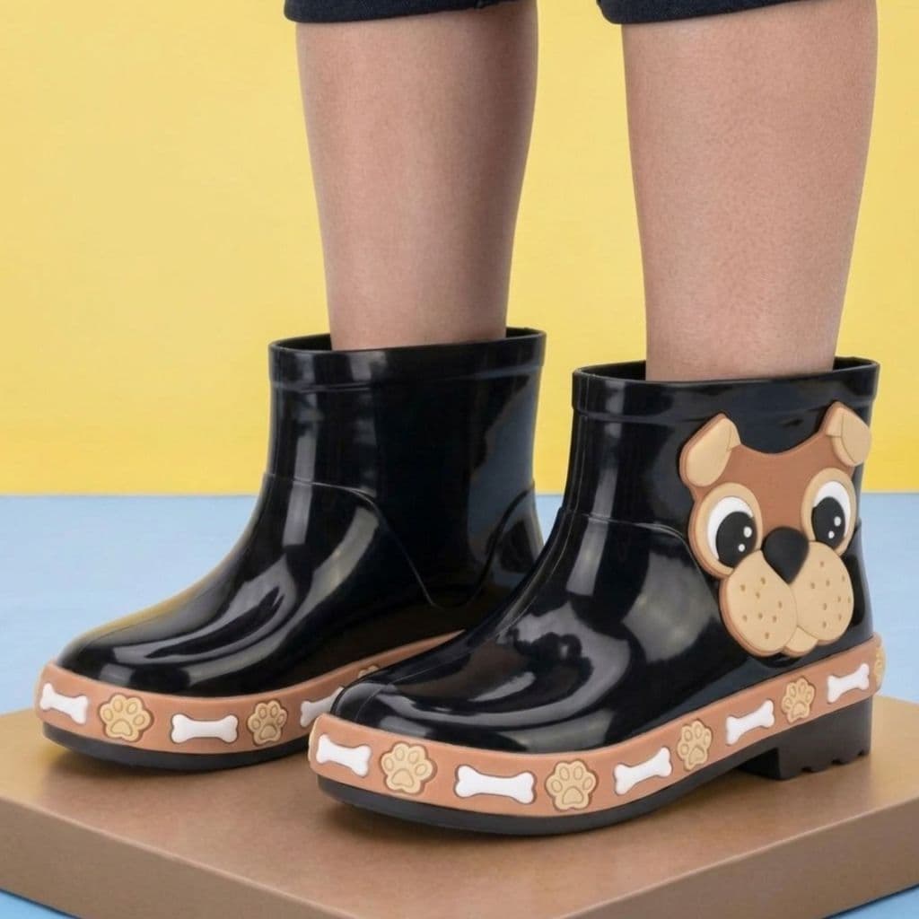 Galocha Infantil Masculina Cachorrinho Fofo Várias Cores Escolar Inverno Envio Imediato
