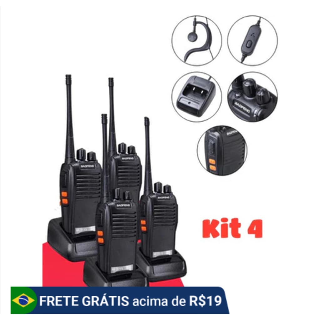 kits Radio Walk Talk Comunicador 16 Ch 12km Baofeng BF-777S-havando