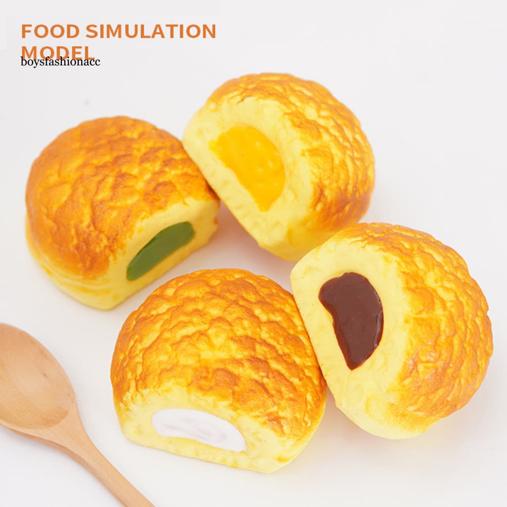 Realistic Bread Squeeze Toy Slow Rising Pu Fidget Stress Relief Squishy Cute Food-themed Decompression Gadget for Kids A