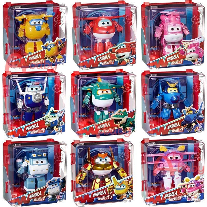Figura de Ação Super Wings de 15cm, Brinquedo Robô Transformável Jett Dizzy Avião para Crianças