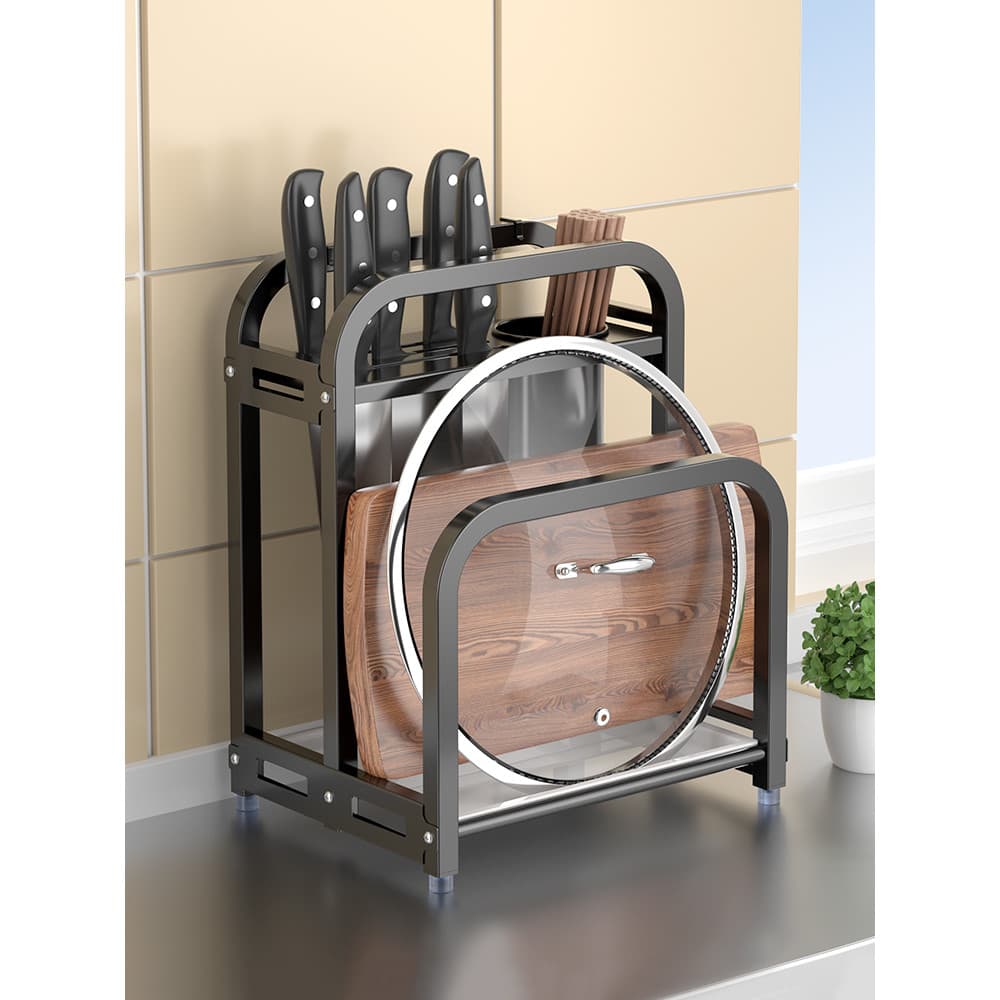 Rack de faca de aço inoxidável Rack de tábua de corte Suporte de pauzinho Integrado Multifuncional Tábua de corte de coz