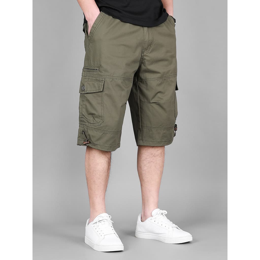 Novo estilo calças de cinco pontos homens verão fino resistente ao desgaste macacão Shorts algodão puro mais gordura plu