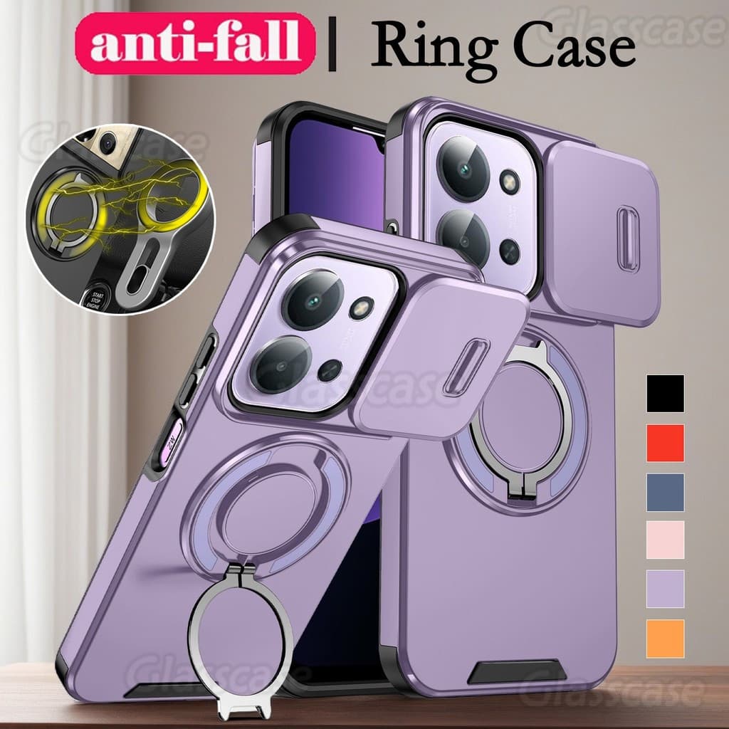 Capa para Redmi 15C 15 C Redmi15C Redmi15 4G 5G 2025 com Proteção de Câmera Deslizante, Anel de Proteção à Prova de Choq