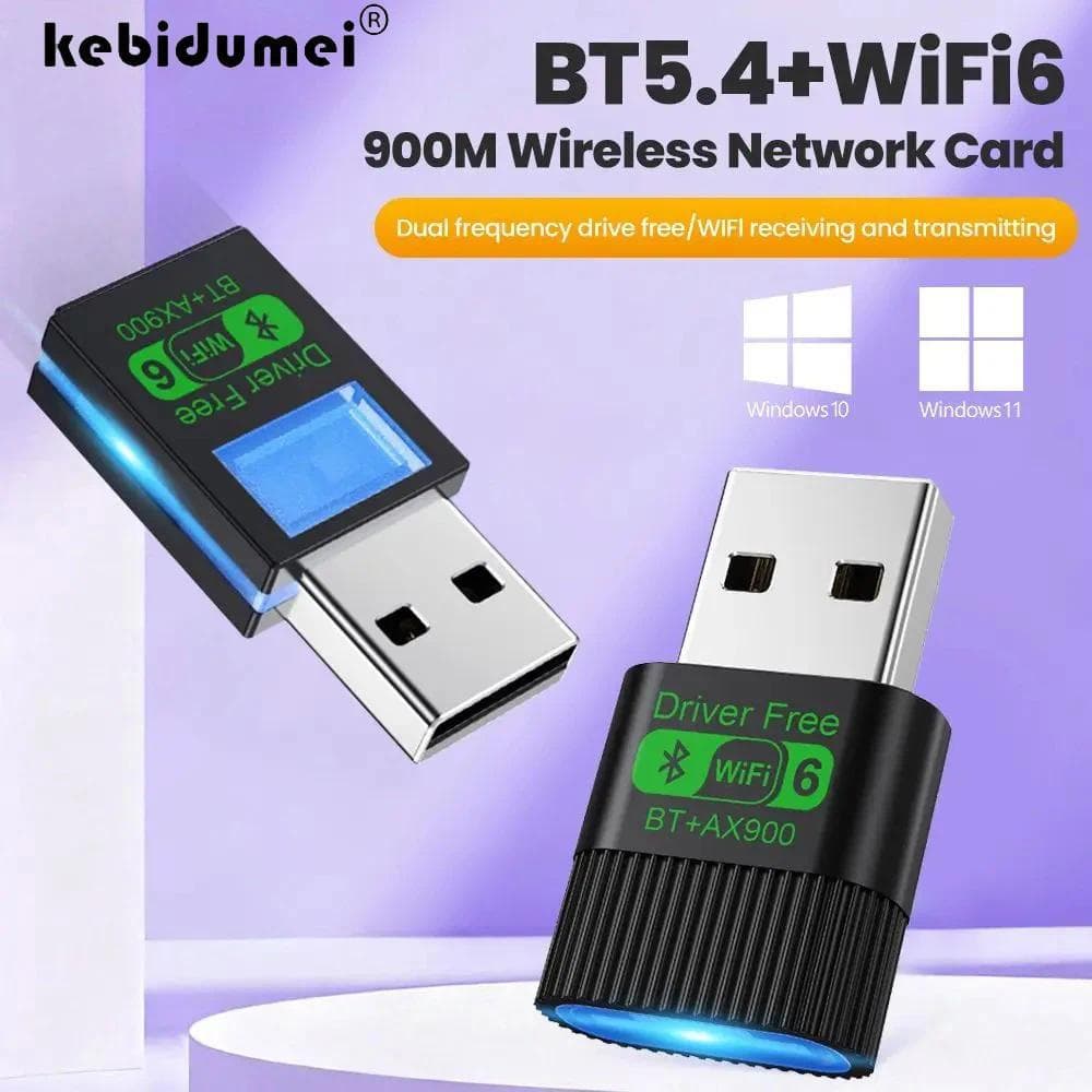 Adaptador USB WiFi 6 AX900 Bluetooth 5.4 Banda dupla 2.4G&5GHz USB Rede Sem Fio Receptor WiFi Driver Livre Para Win10 11