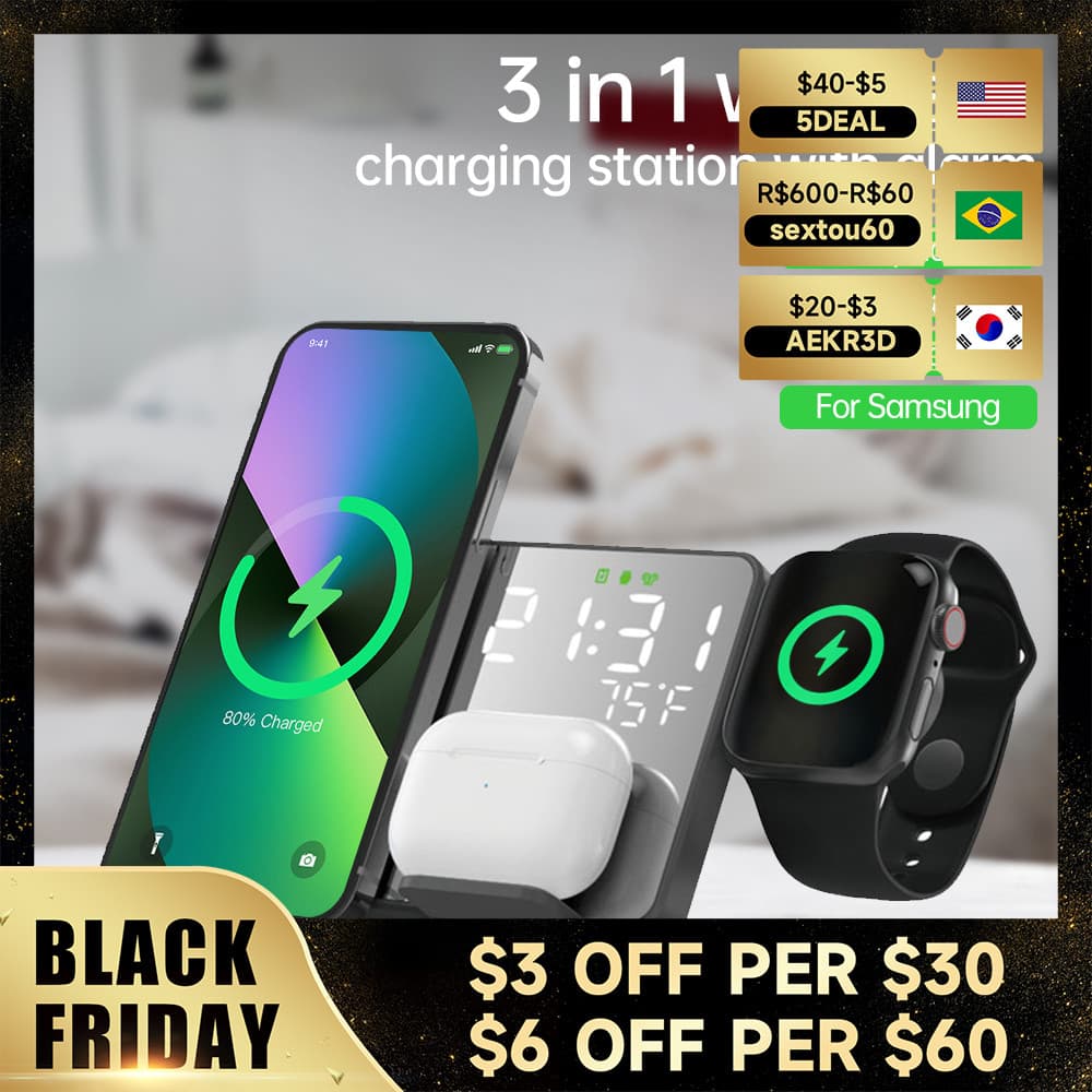 QXZ 3 Em 1 Carregador Sem Fio Para IPhone 14 13 12 Pro Apple Watch S8 7 15W Estação Doca De Carregamento Rápido Desktop