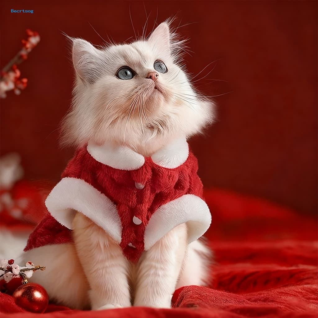 Cat Clothes Funny Cute High Quality Pet Apparel Fluffy Shirt Warm Jacket with D-ring Cartoon Kittens Winter Coat for Sma
