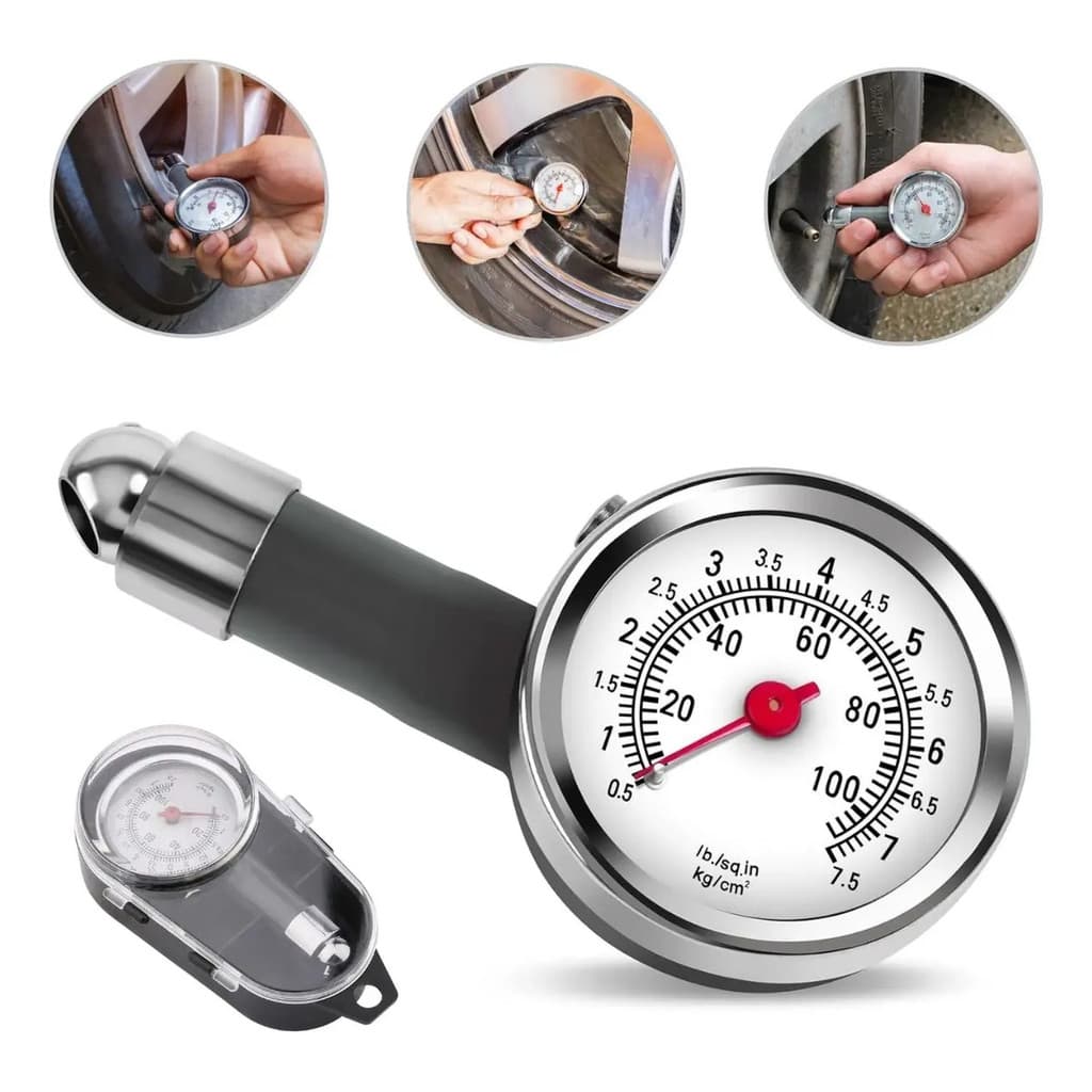 Medidor De Pressão Digital Pneu Ate 100 PSI Calibrador Portatil De Mao Para Carro Moto E Bike