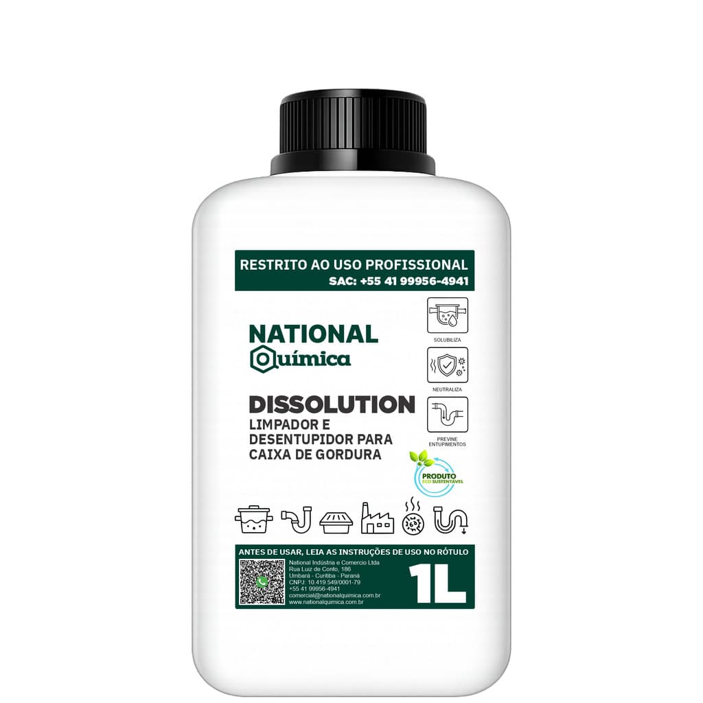 Limpador e Desentupidor para Caixa de Gordura 1 L Dissolution National Química