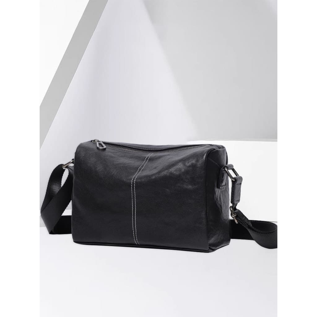 Mochila masculina de couro australiano, bolsa mensageiro de ombro curtido vegetal, bolsa pequena de couro macio, bolsa d