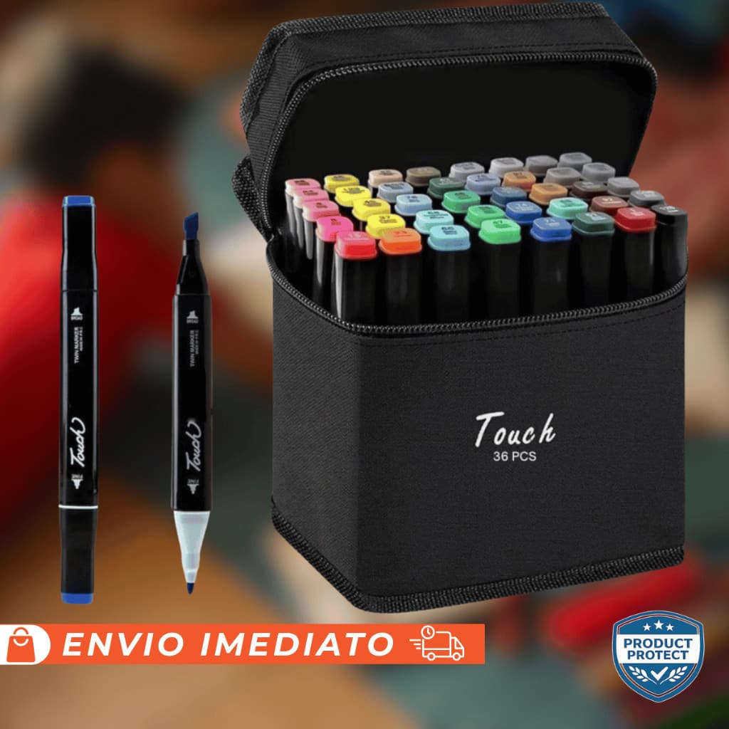 Kit 36 Canetinhas de Colorir Marcador de Ponta Dupla Conjunto Especial de Canetas Aquarela