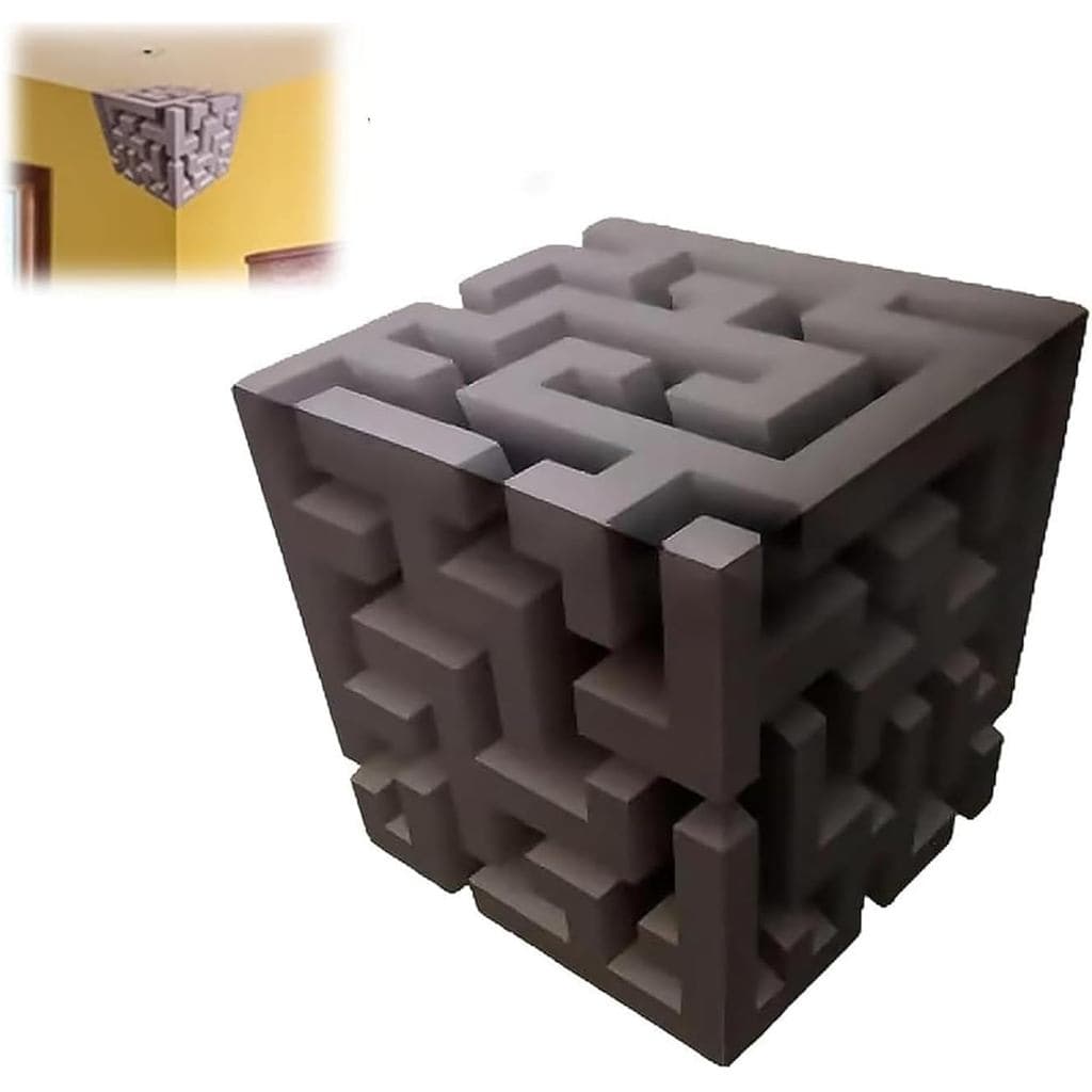 Adesivo de Parede 3D com Ilusão Óptica, Grande Adesivo Removível em Forma de Cubo Estereoscópico, Arte de Parede que Rem