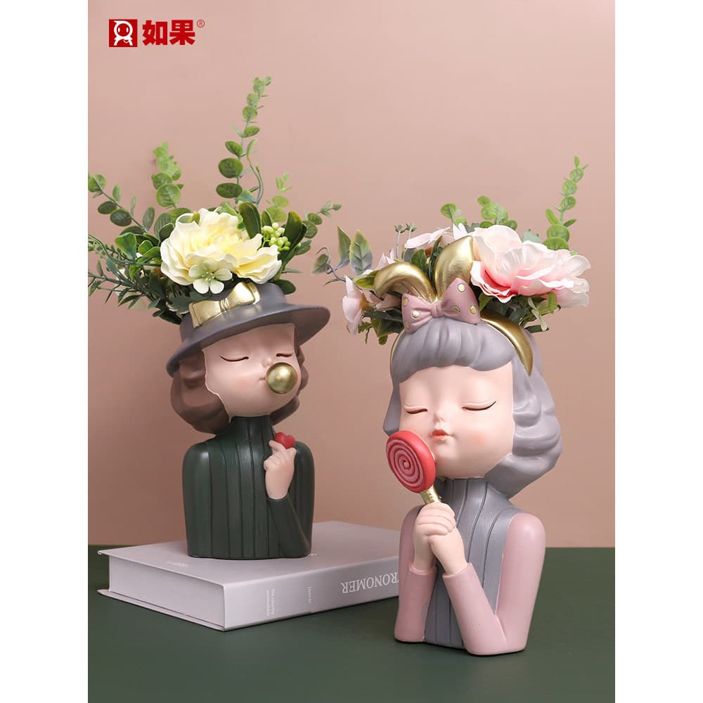 Luz estilo de luxo moderno menina suculenta vaso planta criativa vaso planta sala estar Desktop simulação flor seca