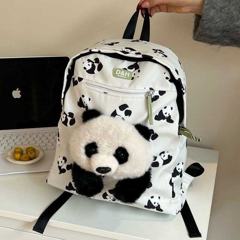 Huachengdu Panda Lembrança Bonito Panda Mochila Bolsa de Estudante de Pelúcia Crianças Mochila de Estudante do Ensino Mé