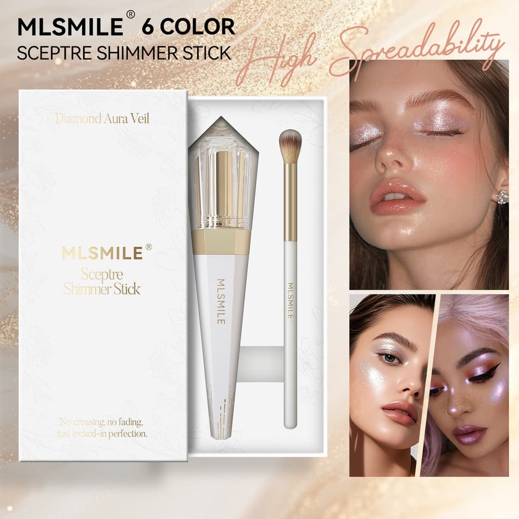 MLSMILE Premium Scepter Highlighter Set 6 Cores Natural Iluminando Fino Piscando Marcador Sombra Vara XMCP