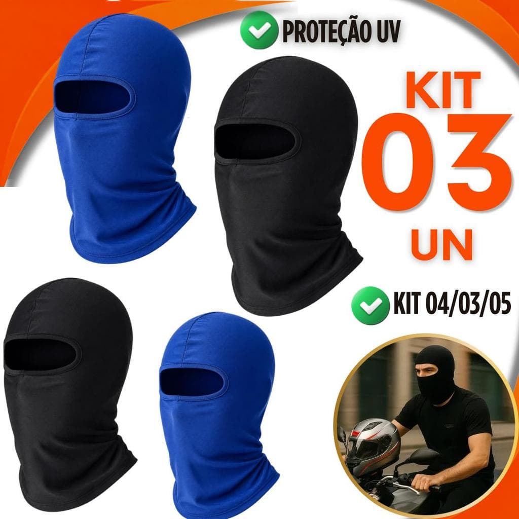 3 ou 2 Touca Ninja Balaclava Motoqueiros Ciclistas Trabalhos Expostos Proteção Solar raios Térmica