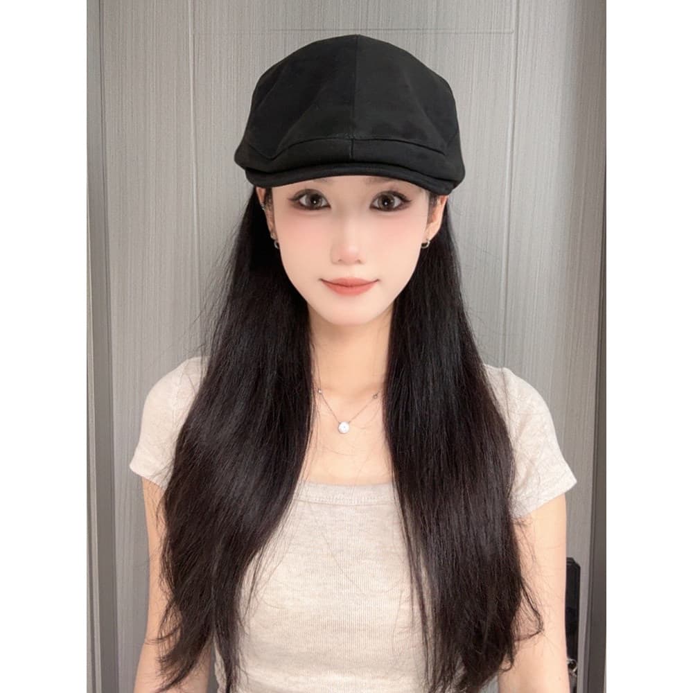 Arte japonesa Retro boina preta feminina outono inverno novo estilo grande circunferência da cabeça pico para frente cha