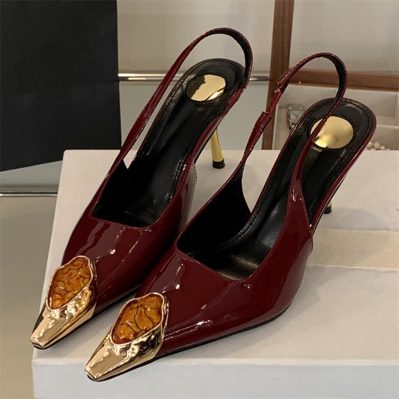 Sandálias Femininas de Salto Alto Elegantes e Sensuais com Design de Estilo Urbano e Incrustações de Diamantes EGIZ