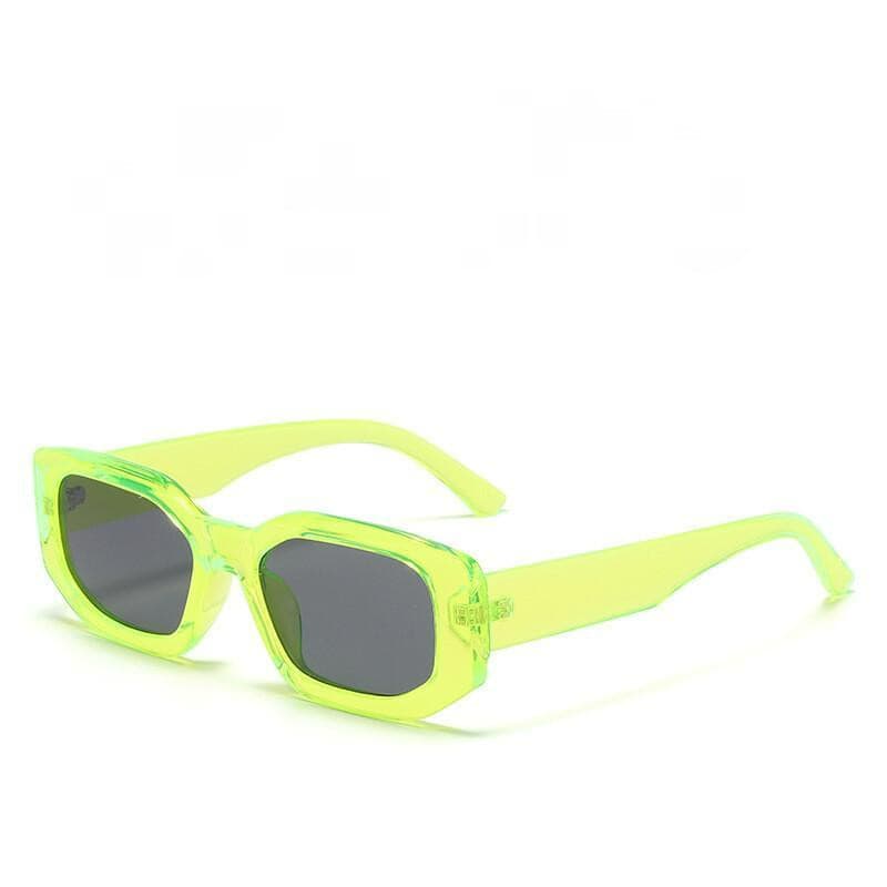 Óculos De Sol Quadrados Masculino Pequeno Quadro Retro Lente Preta Condução Pesca UV400