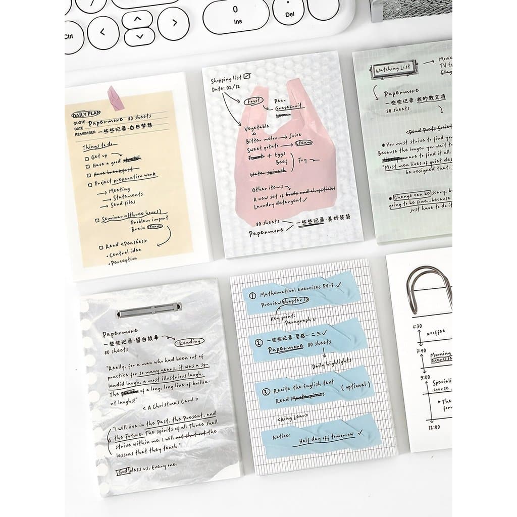 80 folhas alguns registros simples estilo coreano revista estilo bloco de notas papel de fundo não-pegajoso manual Mater