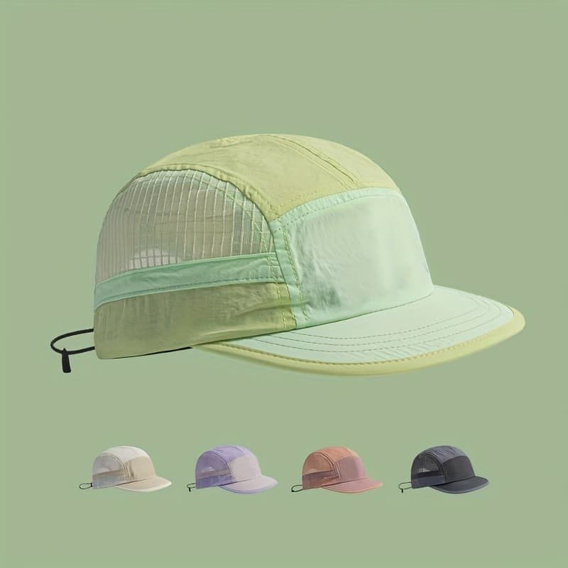 Boné de Beisebol de Secagem Rápida para o Verão, Boné Feminino Estilo Dopamina, Boné Masculino Leve com Aba Profunda - C