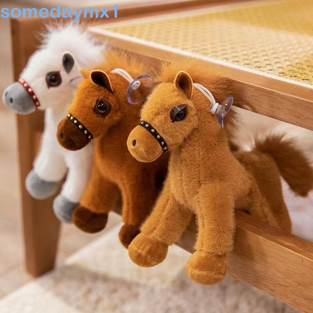 SOMEDAYMX1 Boneca De Pelúcia Em Pé , Brinquedos De Pônei Juba Longa , Brinquedo Cavalo De Desenho Animado