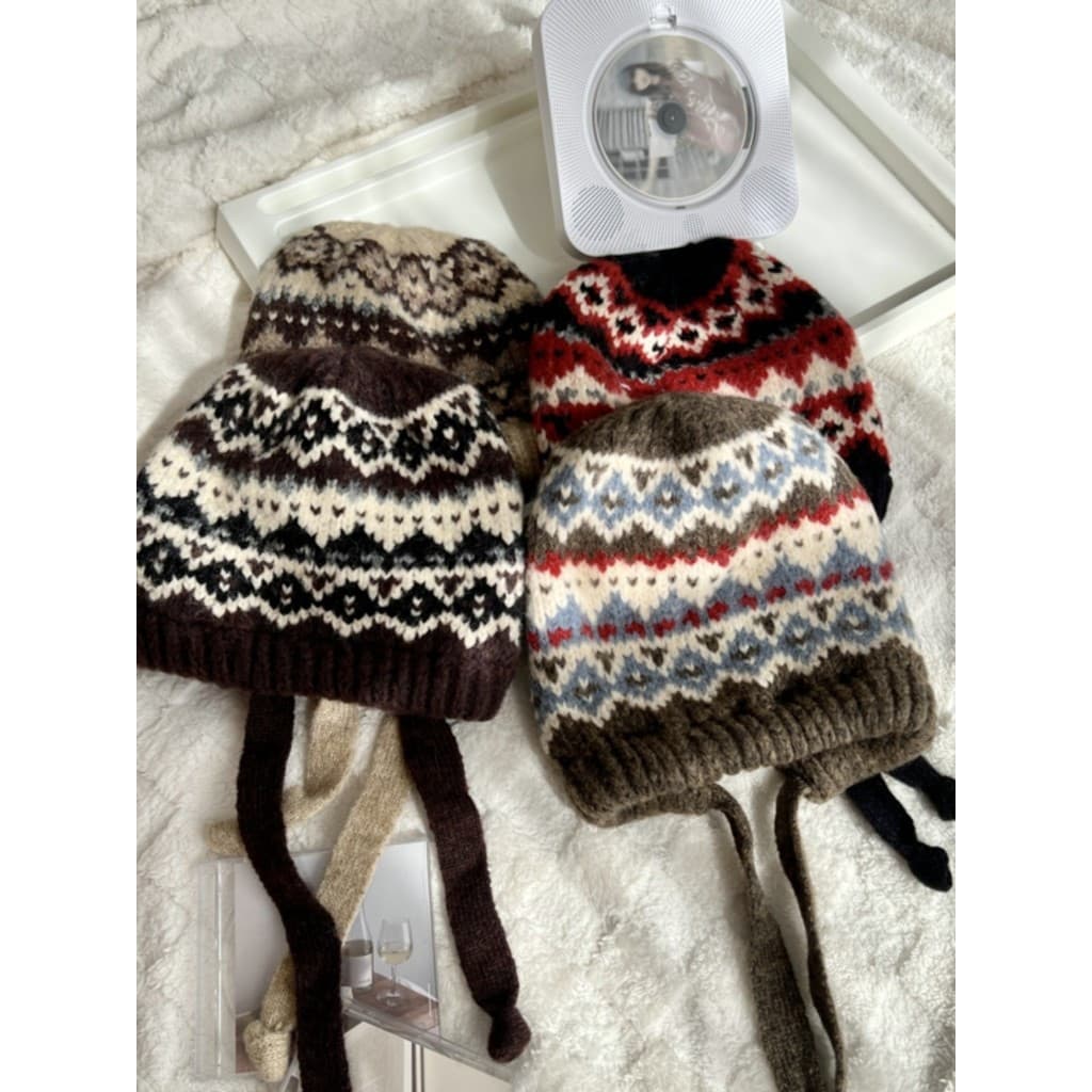 Retro feminino quente proteção de ouvido feminino chapéu feminino quente Baotou chapéu