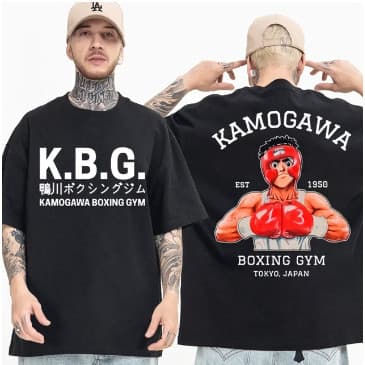 Camiseta Simples Mangá Hajime No Ippo Personagem Kamogawa Genji Unissex De Algodão Lendário Boxeador
