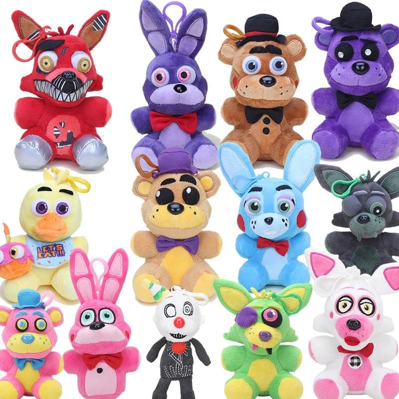 15 CM lésbica Friday Night on Toy Urso WC FNAF Brinquedo de pelúcia Foxy Chica Bonnie Mangle Pesadelo Stuffed Doll Fox e
