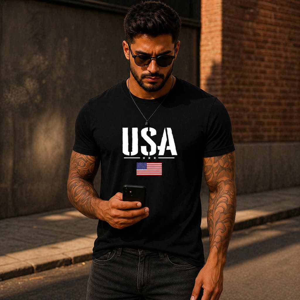 Camiseta Masculina PREMIUM Camisa USA Algodão confortável Dia a dia urbano P M G GG Varias cores