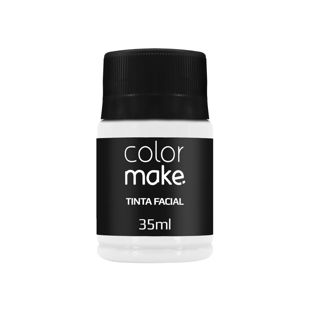 Tintas Líquidas Faciais Branco 35ml Colormake - perfeita para maquiagem artística