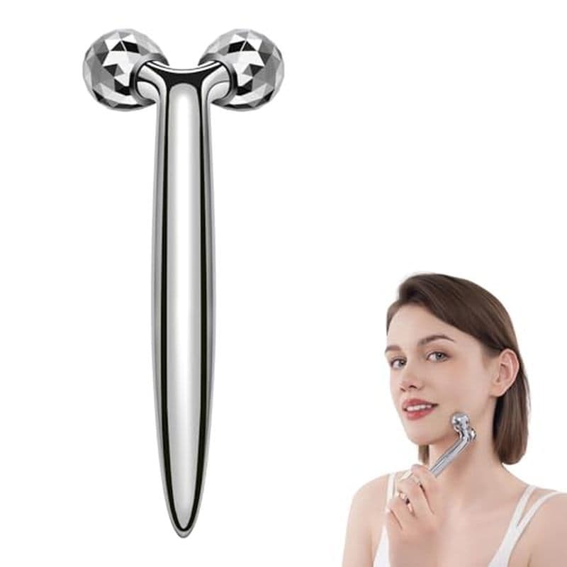 Ferramentas Faciais Gua Sha 4 Em 1 , Rolo Facial Massageador De Drenagem Linfática De Metal Para Rugas E Levantamento ,