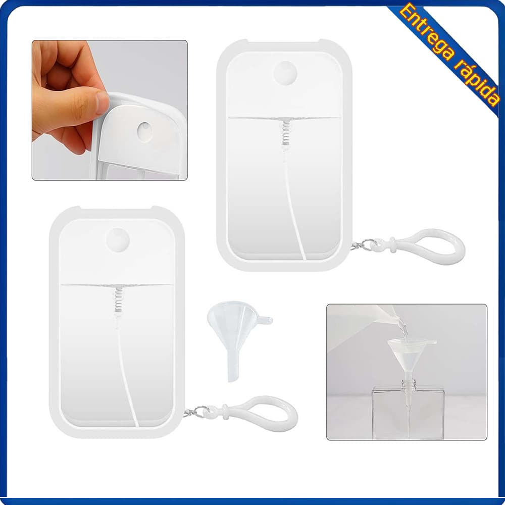 2pcs 50ml cartão Spray garrafa (único 6x10.5cm) plástico ABS + Material de Silicone branco portátil