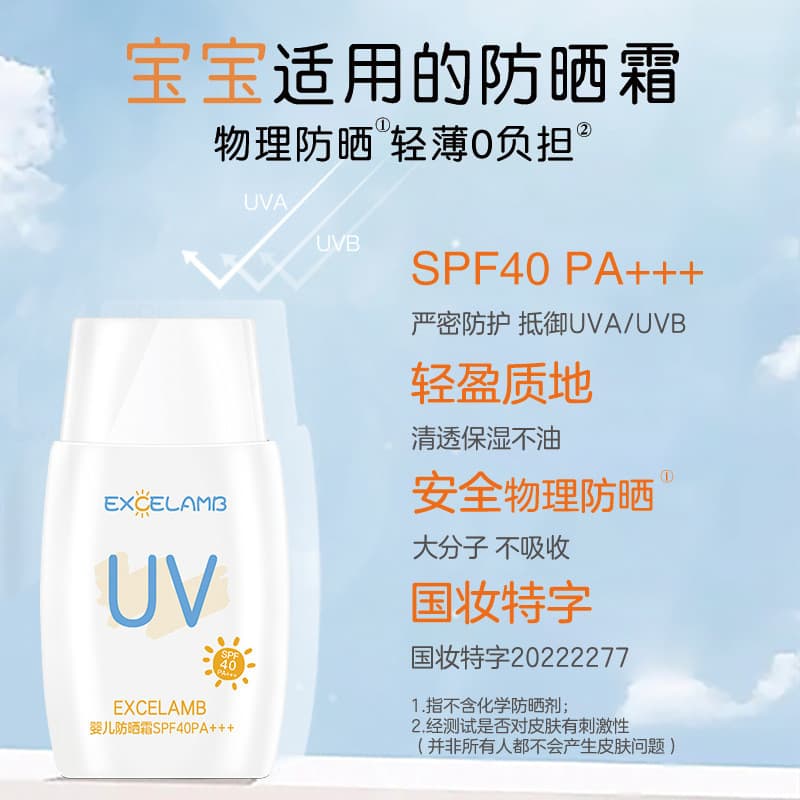 Royal infantil crianças protetor solar puro protetor solar físico SPF40 + Anti-ultravioleta bebê dedicado protetor solar