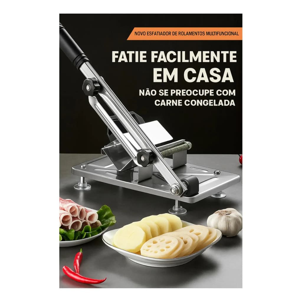 Fatiador Legumes De Frios Cortar Carne Manual Aço Inoxidável