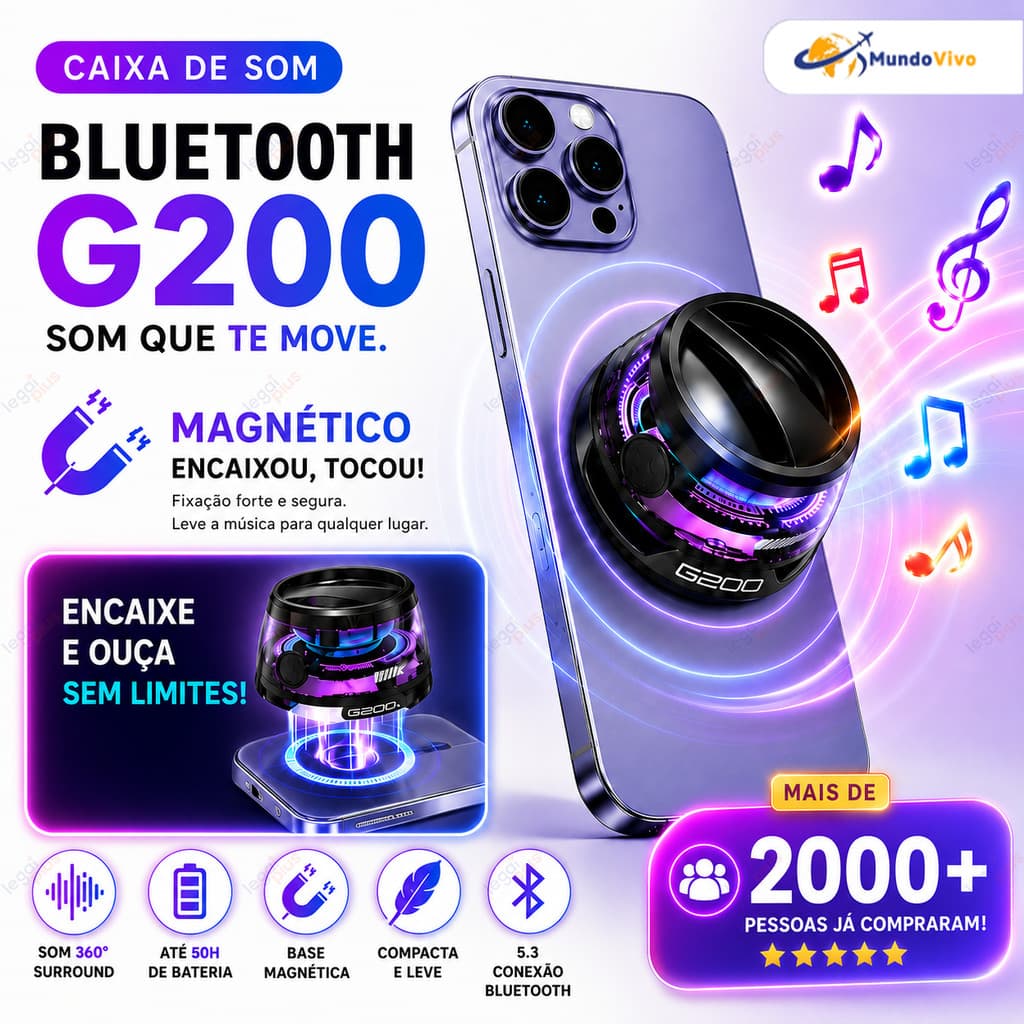 Mini Caixa De Som Magnética Bluetooth-Alto-Falante Portátil Com RGB E LED À Prova D'água