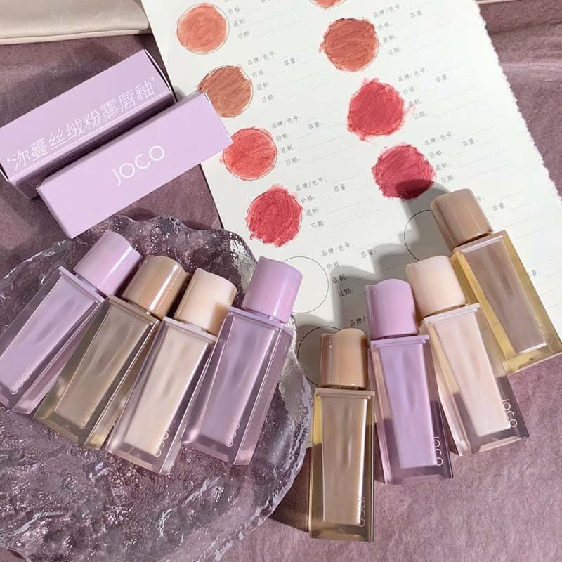 JOCO Veludo Pó Névoa Lip Glaze Clareamento Natural Não É Fácil de Colar Copo Nativo Nu Fosco Lama Labial Primeiro Damasc