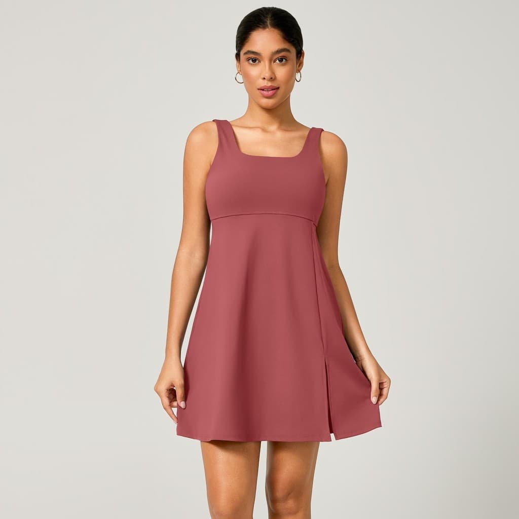 Vestido Poliamida Academia Fitness Com Decote nas Costa