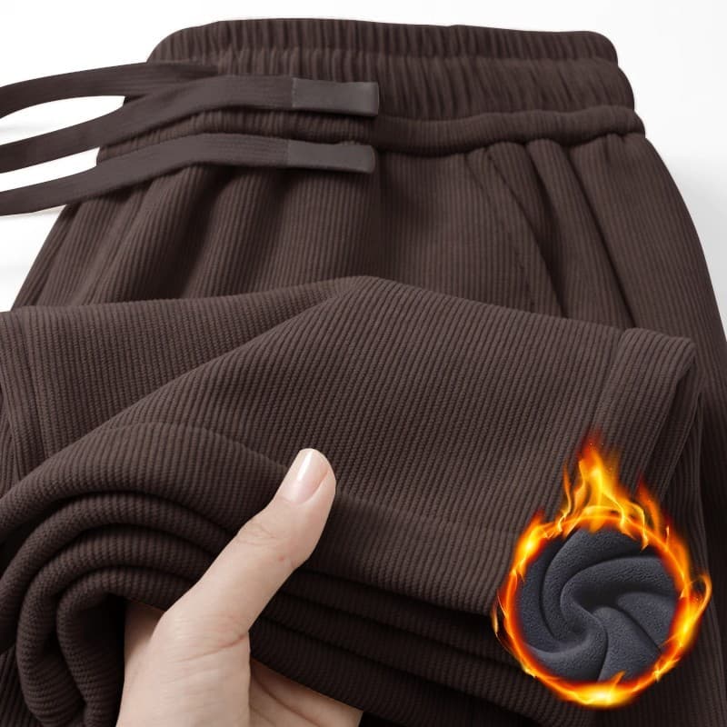 Chenille calças casuais masculinas outono inverno forro de lã engrossado veludo macacão em linha reta Sweatpants Street