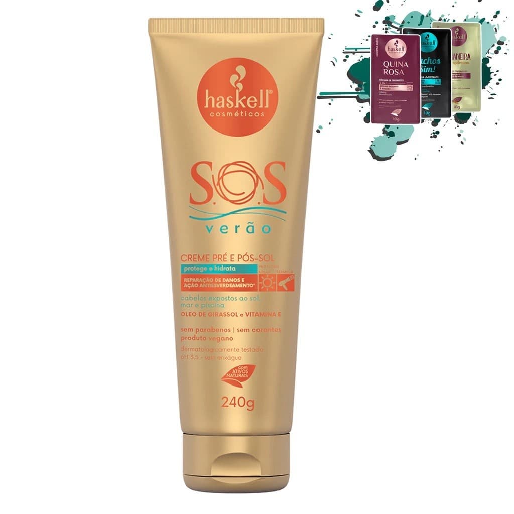 Creme 240gr Pré e Pós-Sol S.O.S Verão Girassol Haskell