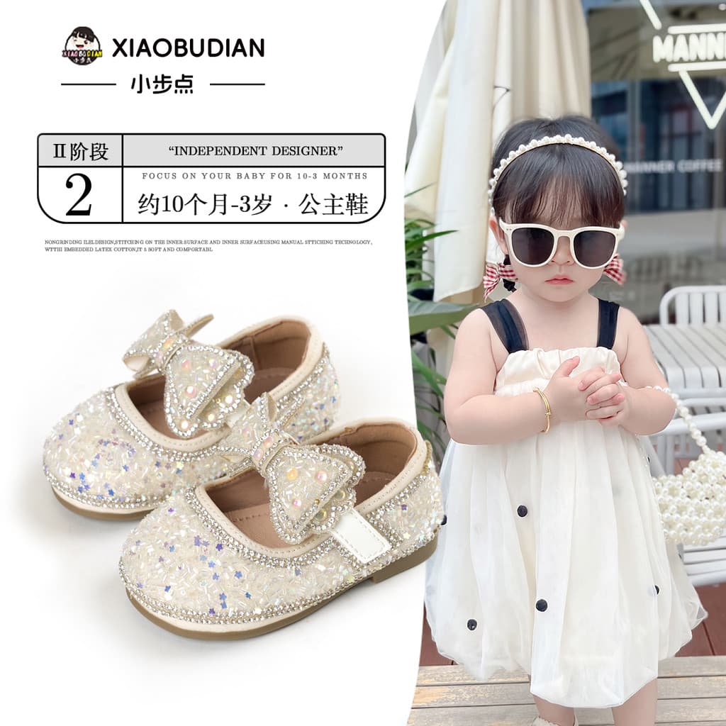 Little Walkpoint bebê princesa sapatos primavera outono estilo meninas sapatos de cristal do bebê menina sapatos da cria