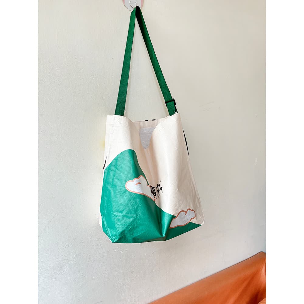 Bolsa mensageiro de tecido de grande capacidade, pequena bolsa de ombro fresca, sacola de compras ecológica conveniente