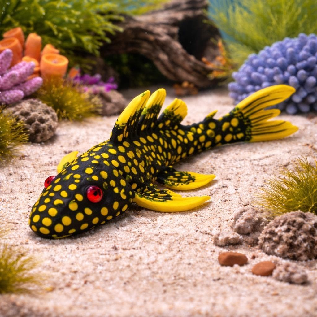 Peixe Cascudo Articulado - Brinquedo Decorativo Sensorial que Boia na Água