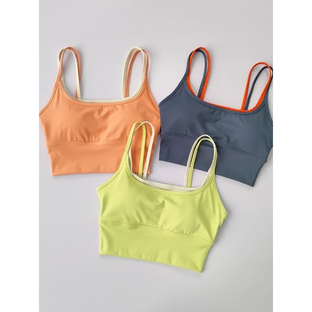 Yoga esportes alça de ombro fina à prova de choque Push-Up sutiã roupa interior feminina elevador geral yoga secagem ráp