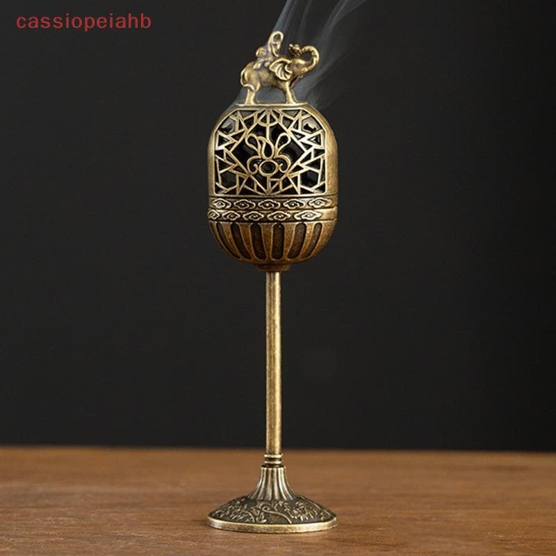 (cassiopeiahb) Queimador De Incenso De Liga Vintage Sti Holder Três Pernas Vazadas Mini Sândalo Decoração De Casa