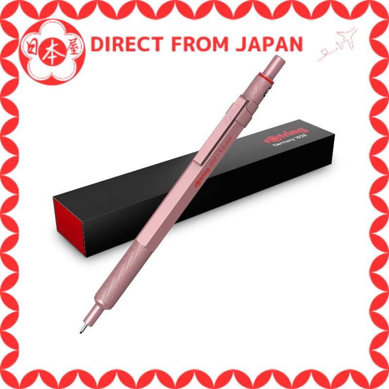 Lápis mecânico rOtring em ouro-rosa 600 2158794 0,5 mm — caneta mecânica de alta qualidade, material de escrita