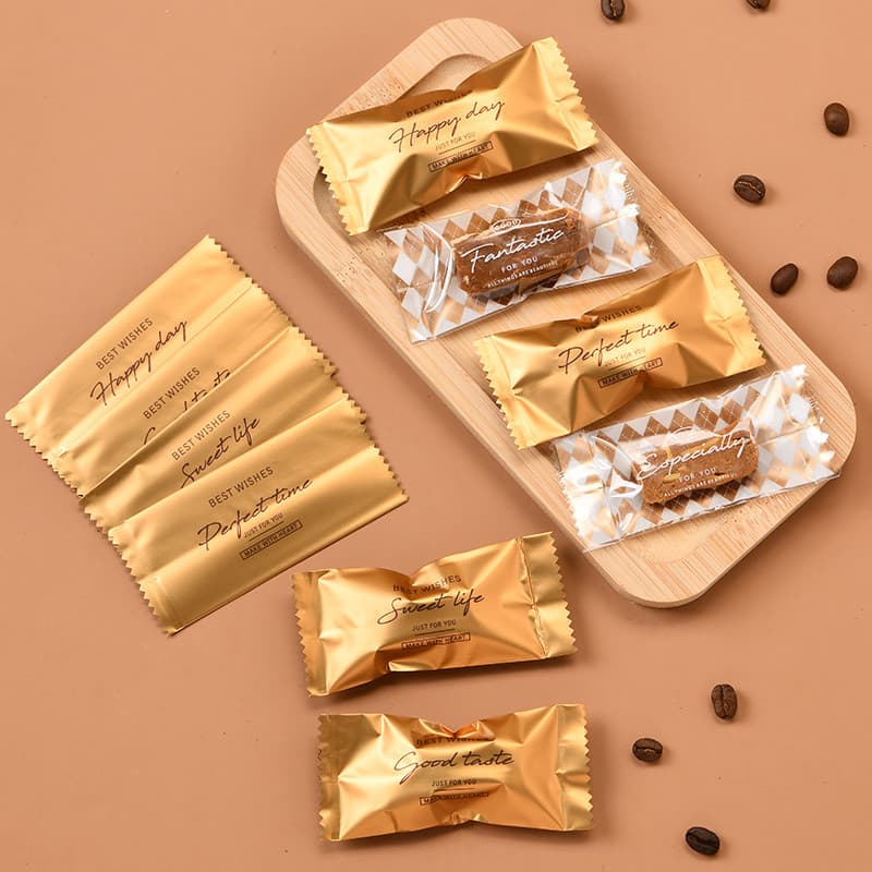 Saco de embalagem caramelo natal ano novo transparente sal marinho amêndoa café máquina de doces saco selo doces pequeno