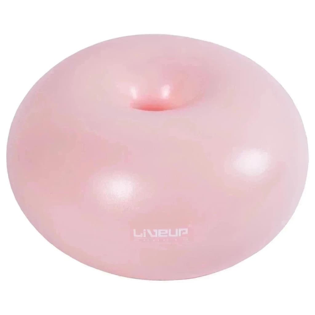 Bola Pilates Yoga Donut 45cm Inflável Fisioterapia Com Inflador Rosa Liveup