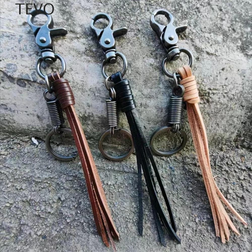 Chaveiro De Borla De Couro TEVO , Genuíno Vintage Pendurado Na Cintura , Clássico Carro Keychian
