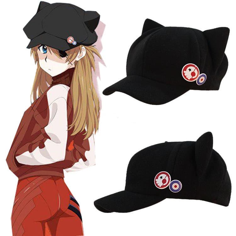 Boné De Beisebol Em EVA Com Orelha De Gato Shikinami Asuka Rangure Polar