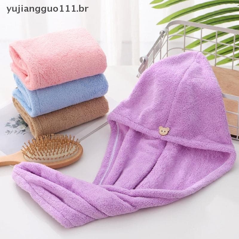 # Novo Touca De Cabelo De Veludo Coral Para Academia , Toalha Super Absorvente , Banheiro .